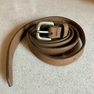 Brown Suede Skinny Belt